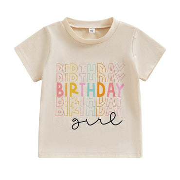Birthday Girl Toddler Tee Beige 12-18 M