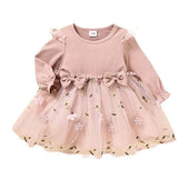 Pink Floral Tulle Baby Dress