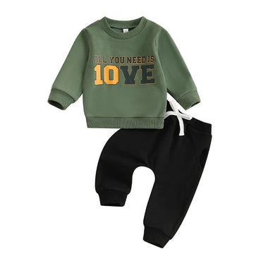 Long Sleeve Packers Love Baby Set Green 3-6 M