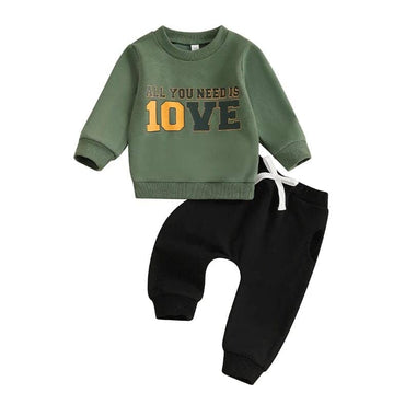 Long Sleeve Packers Love Baby Set Green 3-6 M