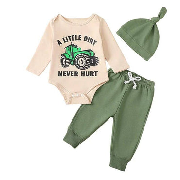 A Little Dirt Never Hurt Baby Set Green 0-3 M