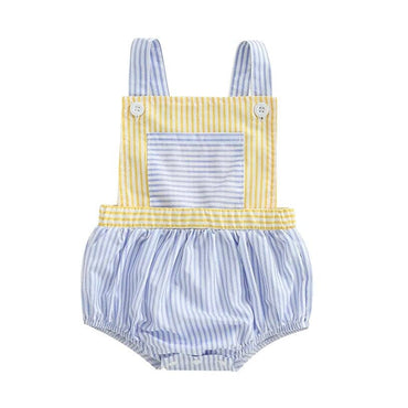 Striped Pocket Baby Romper