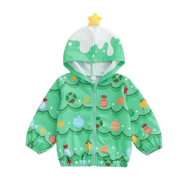 Christmas Vibes Zipper Hooded Toddler Jacket