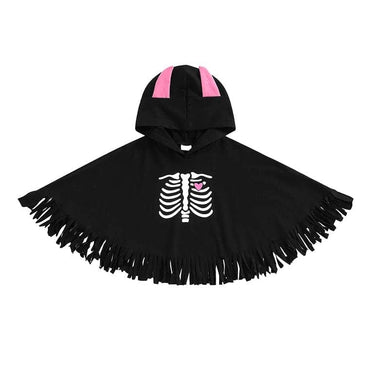 Fringed Skeleton Poncho Toddler Costume