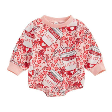 Valentine's Day Latte Baby Bodysuit