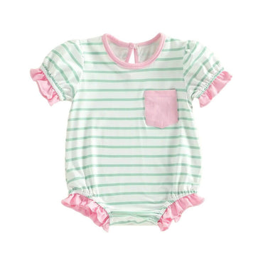 Short Sleeve Stripes Baby Romper