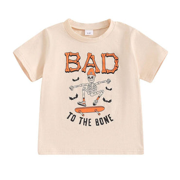 Bad To The Bone Halloween Toddler Tee