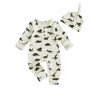 Long Sleeve Dino Baby Jumpsuit