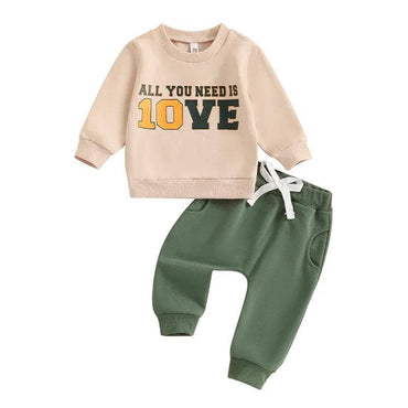 Long Sleeve Packers Love Baby Set Beige 3-6 M