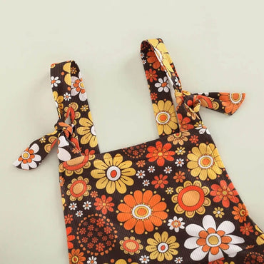 Sleeveless Floral Flared Toddler Jumpsuit