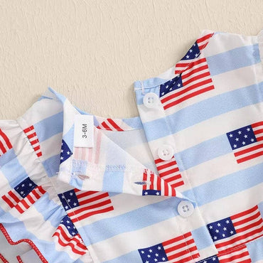 American Flag Bows Toddler Dress