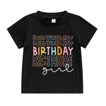 Birthday Girl Toddler Tee Black 12-18 M