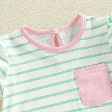 Short Sleeve Stripes Baby Romper