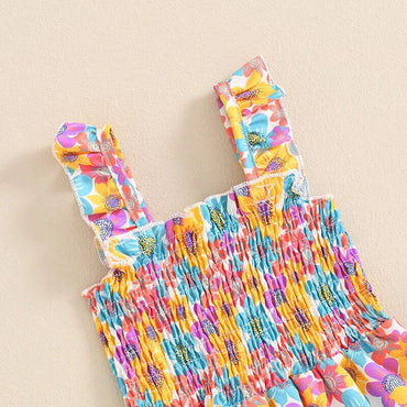 Sleeveless Floral Toddler Jumpsuit