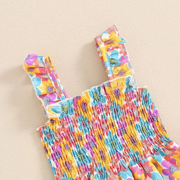 Sleeveless Floral Toddler Jumpsuit