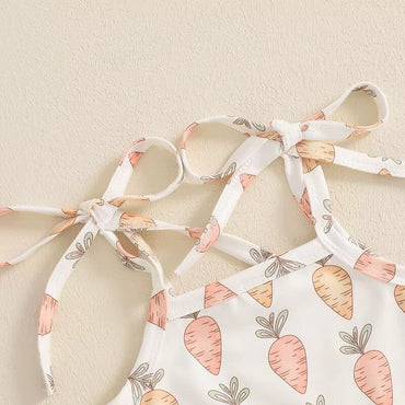 Sleeveless Flared Easter Carrot Toddler Jumpsuit