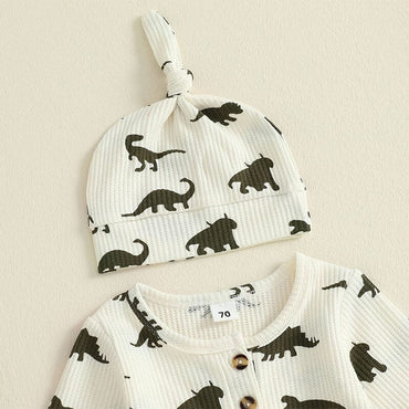Long Sleeve Dino Baby Jumpsuit