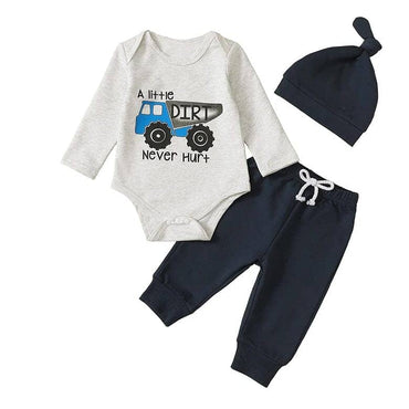 A Little Dirt Never Hurt Baby Set Blue 0-3 M