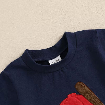 Short Sleeve Plaid Baseball Toddler Set