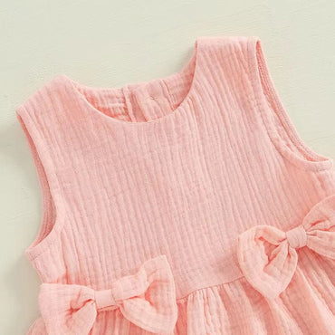 Solid Bow Ruffled Shorts Toddler Set