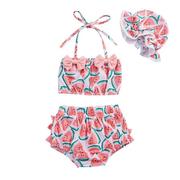 Watermelon Ruffled Baby Swimsuit