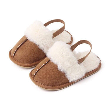 Fluffy Slipper Baby Shoes Brown 1