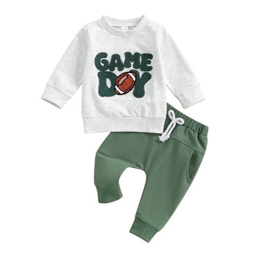 Game Day Solid Green Pants Baby Set