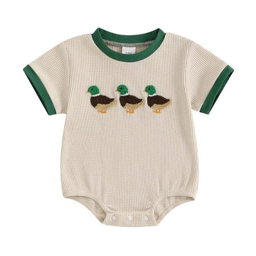 Short Sleeve Waffle Duck Baby Bodysuit