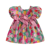 Puff Sleeve Tulip Toddler Dress