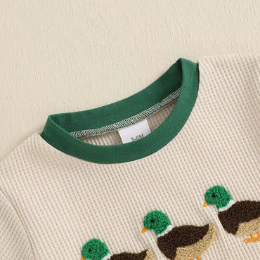 Short Sleeve Waffle Duck Baby Bodysuit