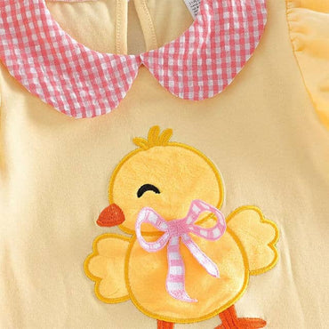 Puff Sleeve Chick Collar Toddler Dress