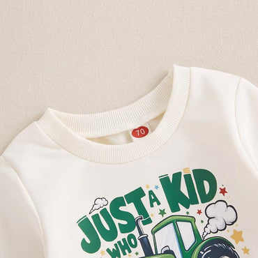 Long Sleeve Tractor Love Baby Set