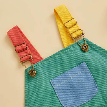 Color Block Straps Toddler Romper