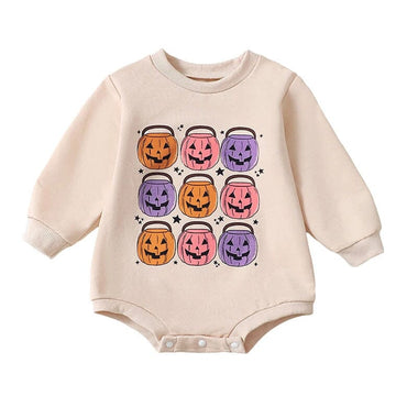 Pumpkin Basket Halloween Baby Bodysuit