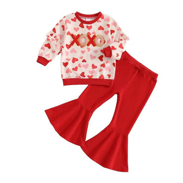 Valentine’s Day Flared Pants Toddler Set