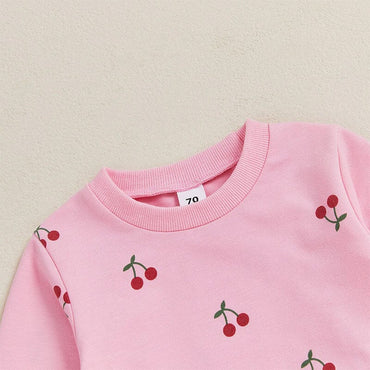 Long Sleeve Pink Cherry Baby Set