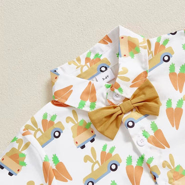 Short Sleeve Bowtie Easter Toddler Boy