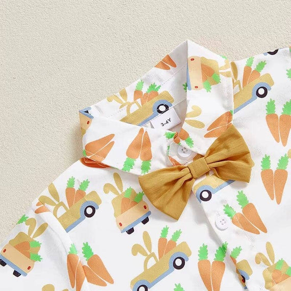 Short Sleeve Bowtie Easter Toddler Boy