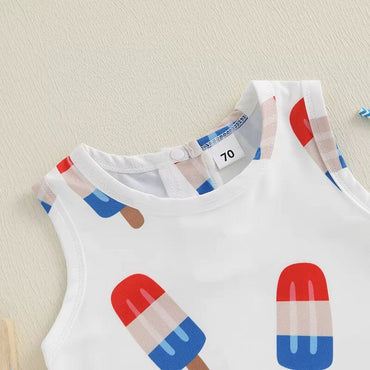 Sleeveless American Popsicle Baby Romper