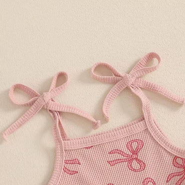 Tie Straps Bows Toddler Romper