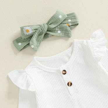 Long Sleeve Flared Daisy Pants Baby Set