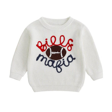Bills Football Knit Baby Sweater White 0-3 M