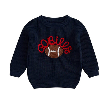 Bills Football Knit Baby Sweater Blue 0-3 M
