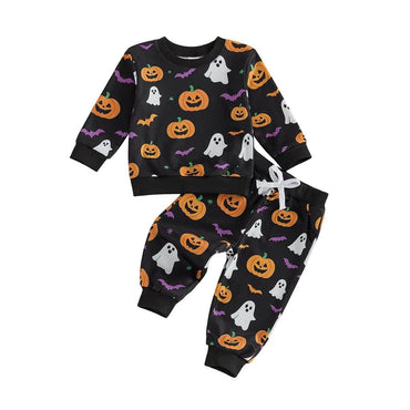 Long Sleeve Spooky Season Toddler Set Sets The Trendy Toddlers Black 9-12 M