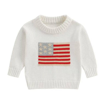 American Knit Baby Sweater White 0-3 M