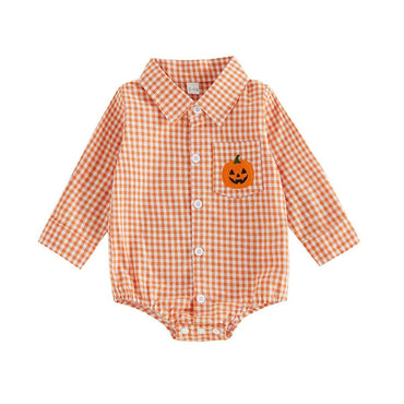Long Sleeve Collared Halloween Baby Romper Rompers The Trendy Toddlers