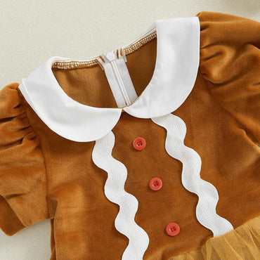 Gingerbread Tulle Toddler Costume Dress
