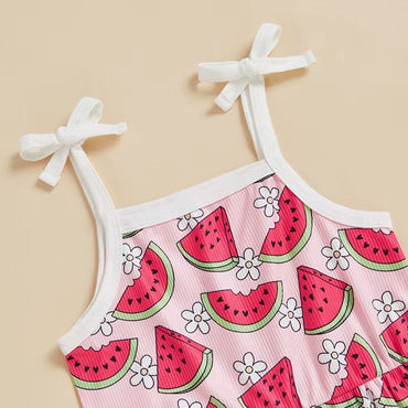 Floral Watermelon Toddler Romper