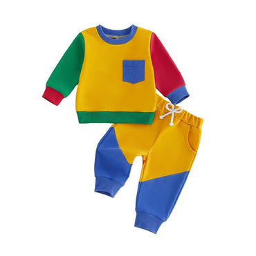 Long Sleeve Colorful Baby Set Yellow 3-6 M