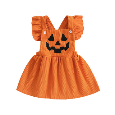 Fly Sleeve Halloween Corduroy Toddler Dress